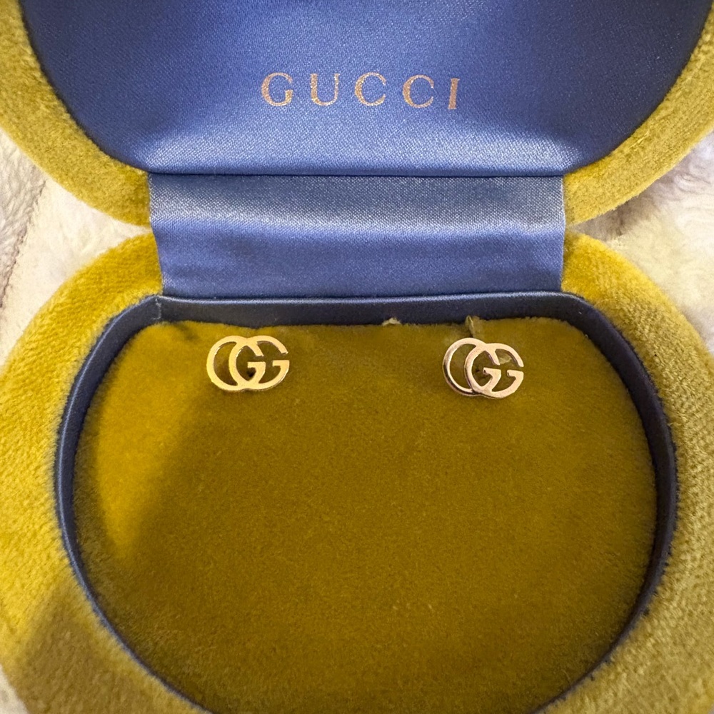 Gucci Gold GG Logo Earrings